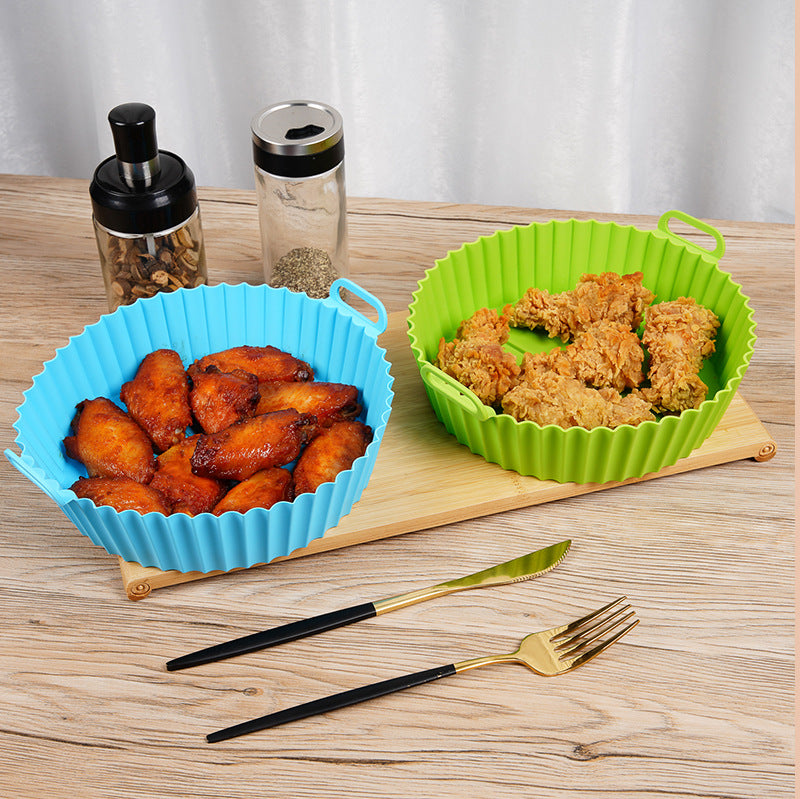 Reusable Air Fryer Pan with Heat-Resistant Silicone Mitt