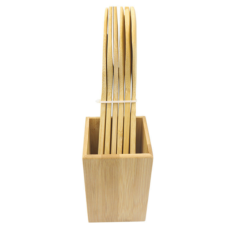 7-Piece Bamboo Utensil Set with Holder