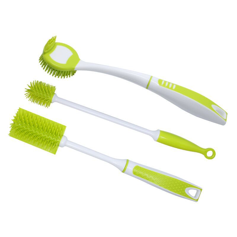 3-Piece Silicone Kitchen Cleaning Brush Set