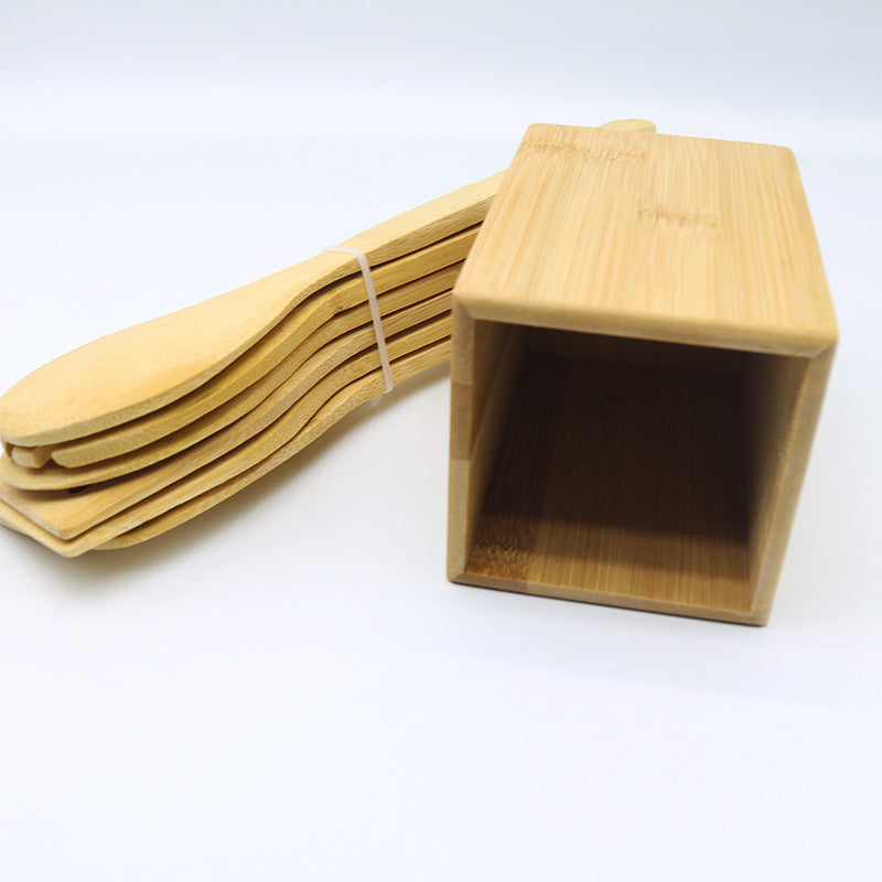 7-Piece Bamboo Utensil Set with Holder