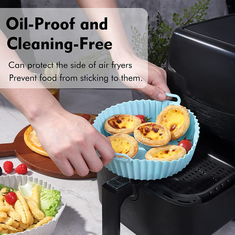 Reusable Air Fryer Pan with Heat-Resistant Silicone Mitt