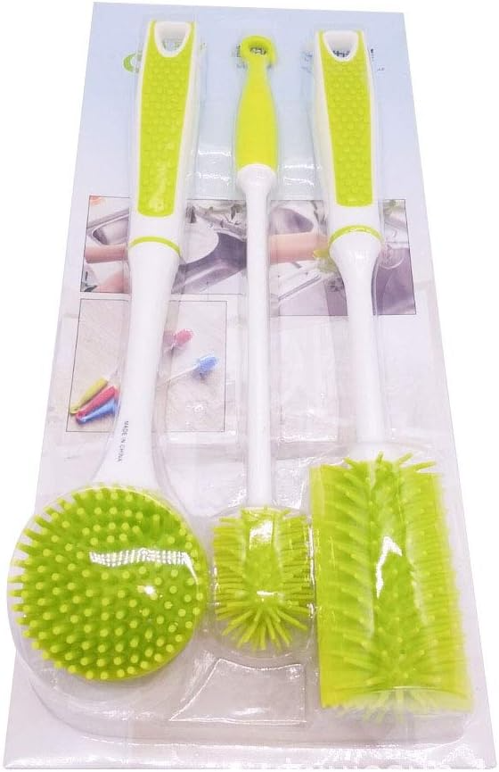 3-Piece Silicone Kitchen Cleaning Brush Set