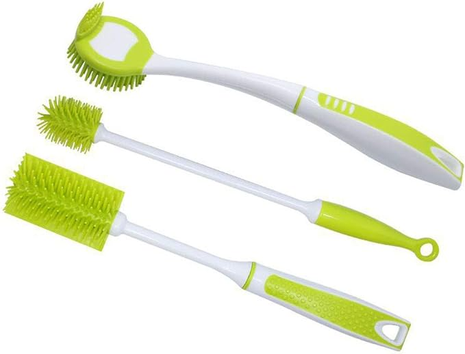 3-Piece Silicone Kitchen Cleaning Brush Set