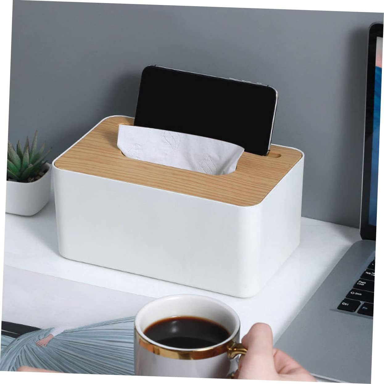 Bamboo Lid Tissue Box