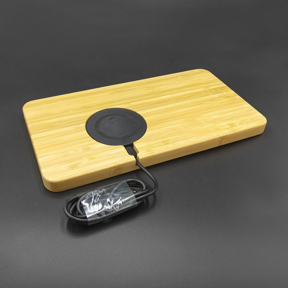 Eco-Friendly Bamboo Wireless Charger Desk Organizer