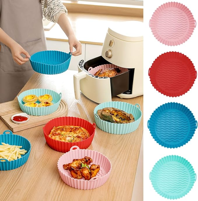 Reusable Air Fryer Pan with Heat-Resistant Silicone Mitt