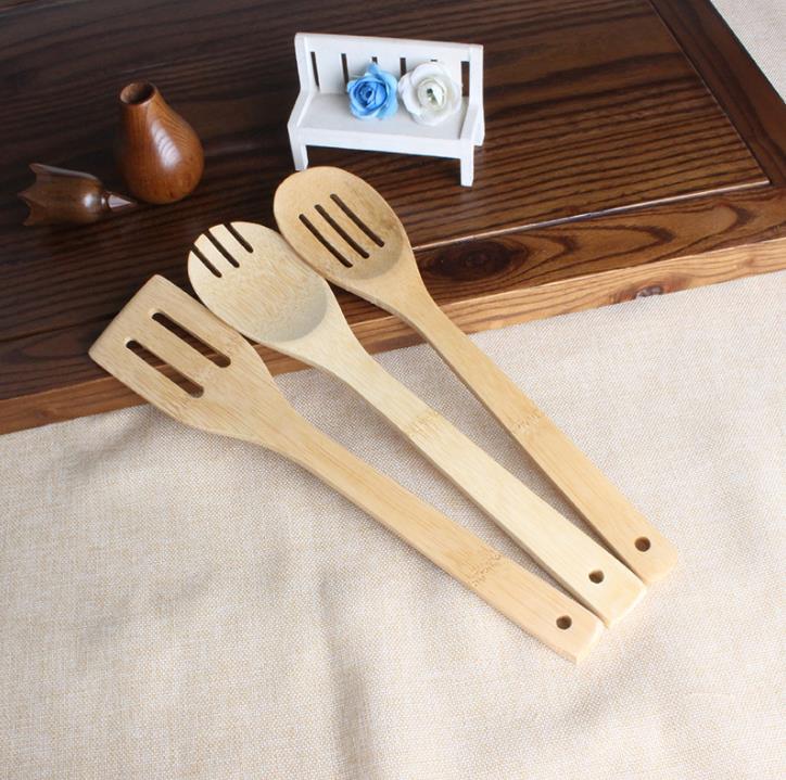 5-Piece Bamboo Utensil Set with Holder