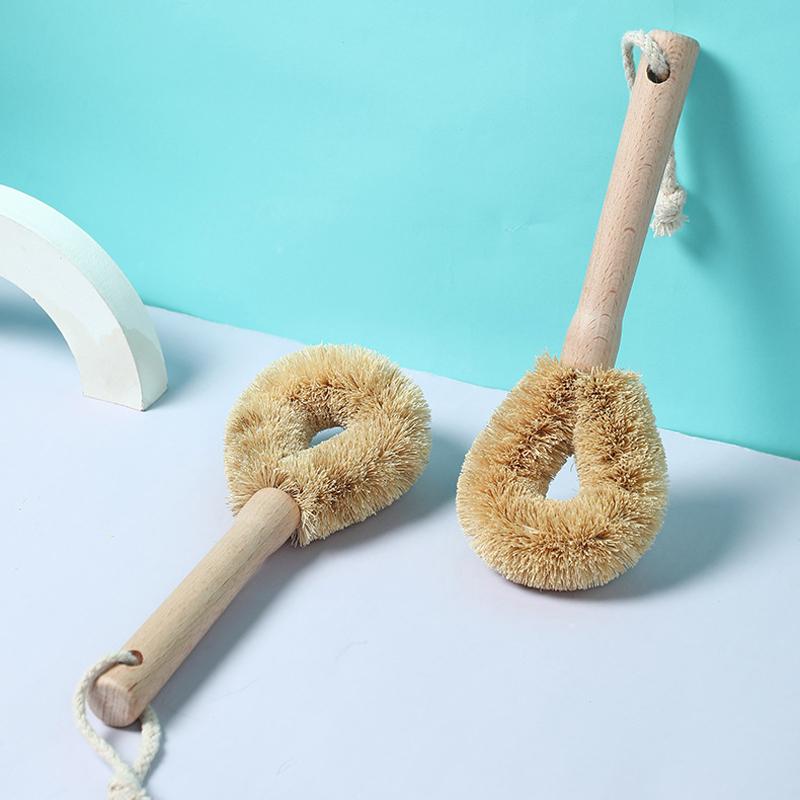 5-Piece Natural Bamboo Kitchen Scrub Brush Set