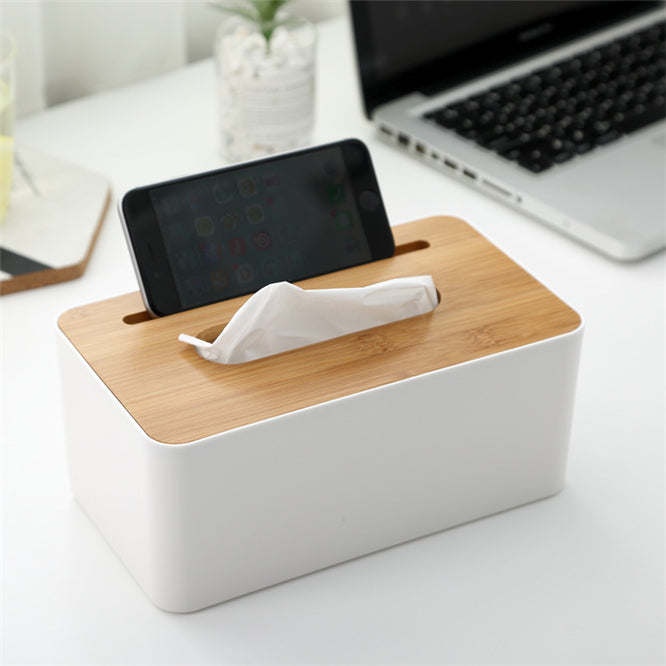 Bamboo Lid Tissue Box